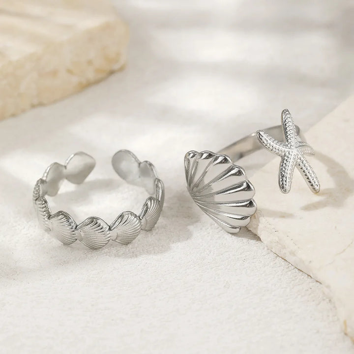Marina Shell Ring Set