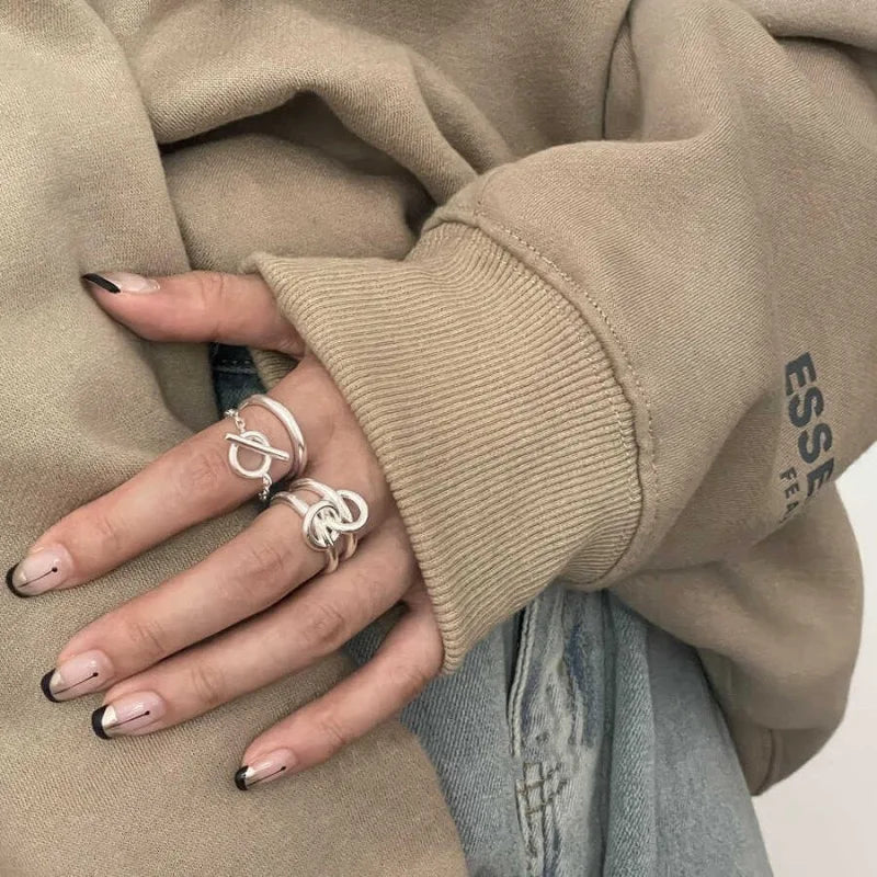 Lunex Link Sterling Silver Ring