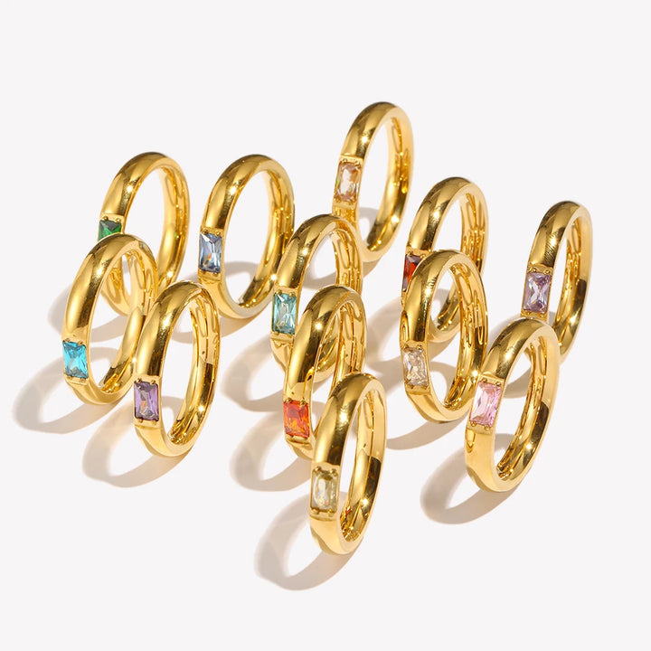 Revered Birthstone Gold-Plated Ring