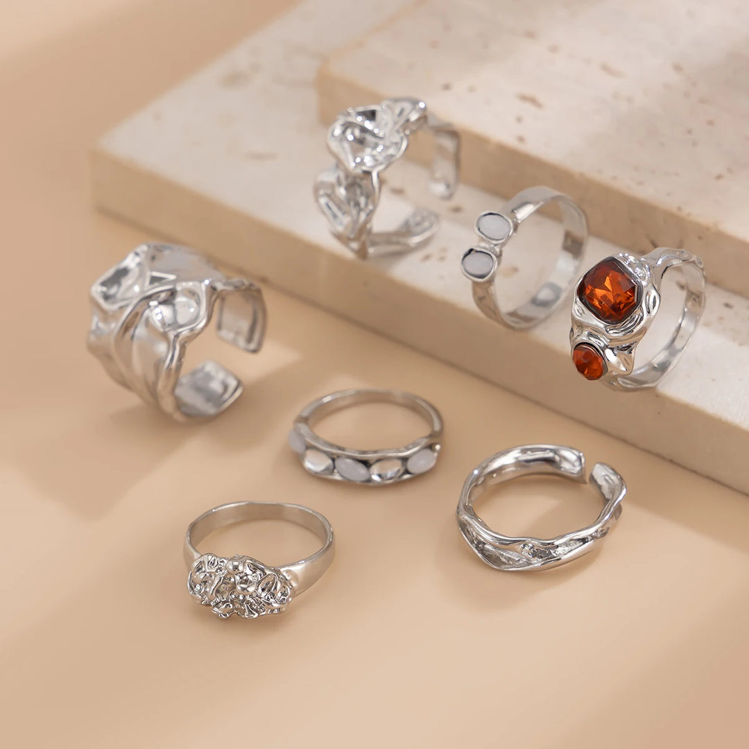 Astarion Rhinestone Ring Set