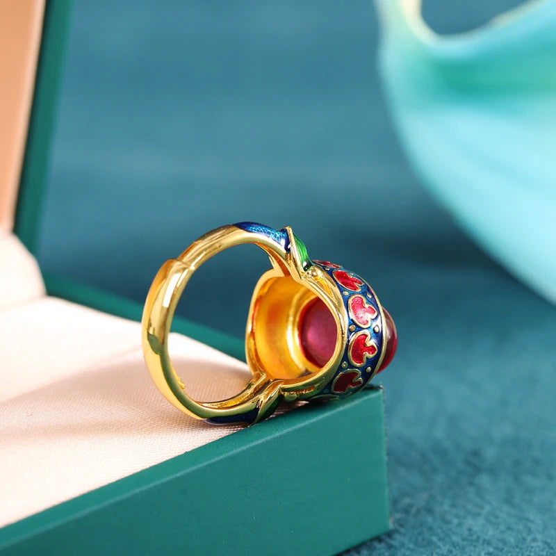 Soraya Enamel Carnelian Ring