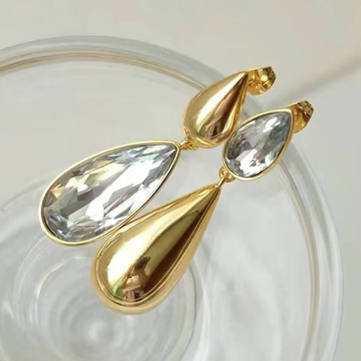 Serena Crystal Double Teardrop Earrings