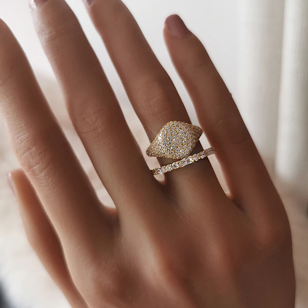 Moissanite Pavé Dome Ring