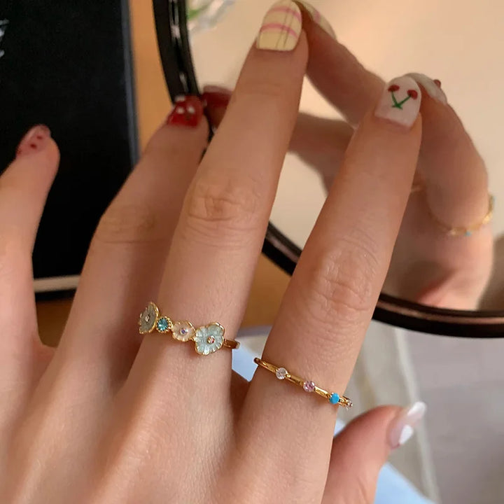 Florine Silver Ring Stack Set