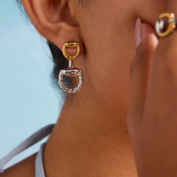 Eida Braided Gold-Plated Steel Earrings