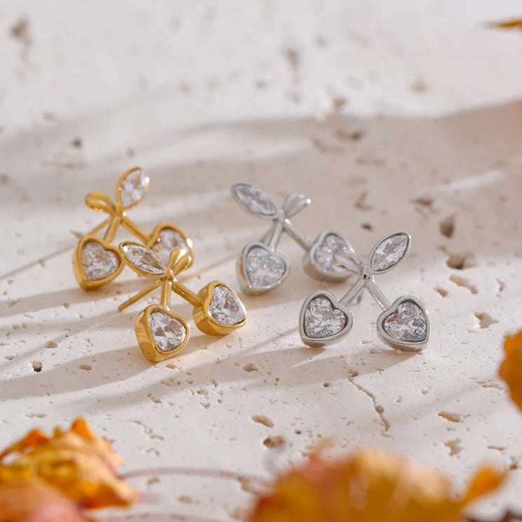 Sherine Cherry Heart Earrings