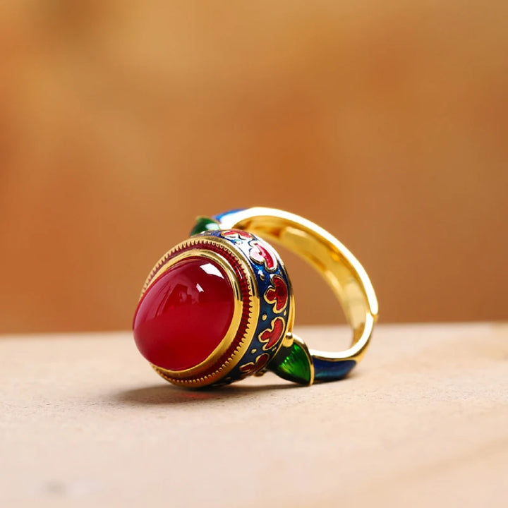 Soraya Enamel Carnelian Ring