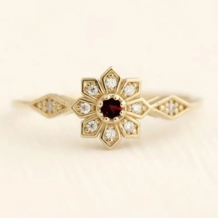 Marlowe Crimson Red Snowflake Ring