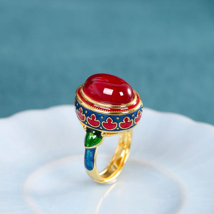 Soraya Enamel Carnelian Ring
