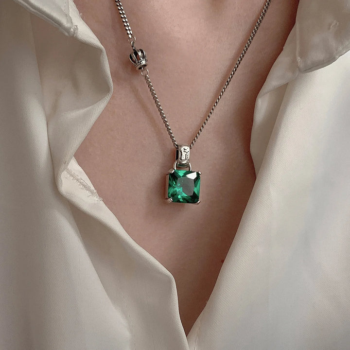 Laurent Crystal Silver Necklace