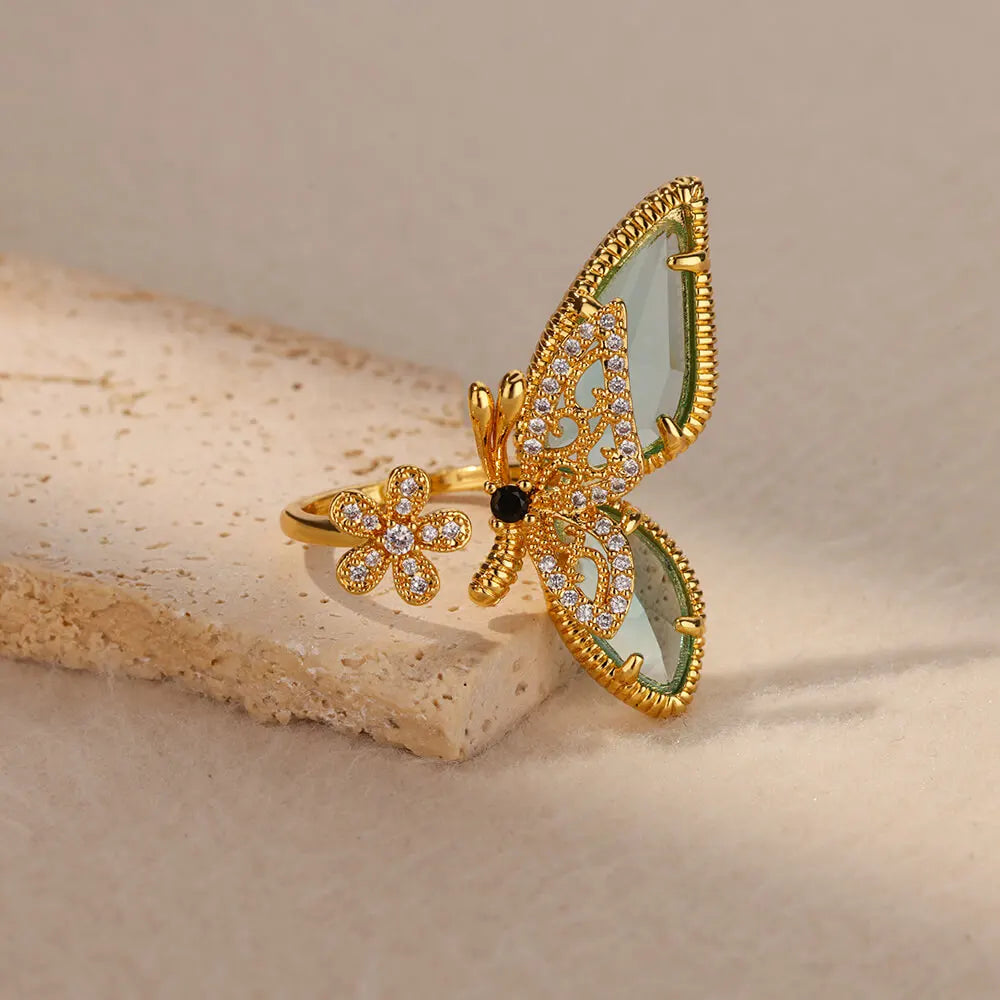 Cyrilla Crystal Butterfly Ring
