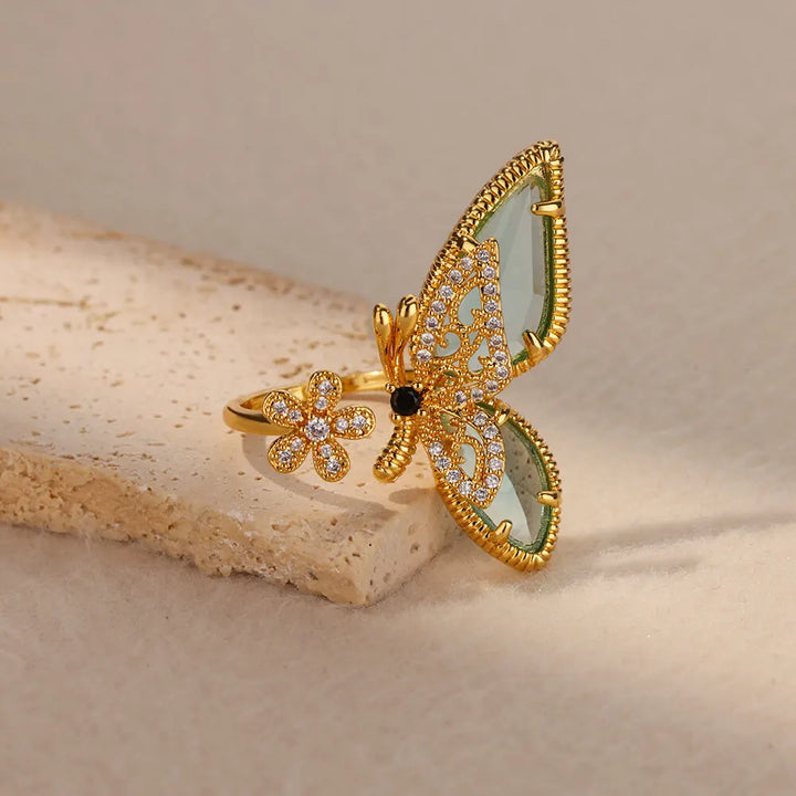 Cyrilla Crystal Butterfly Ring