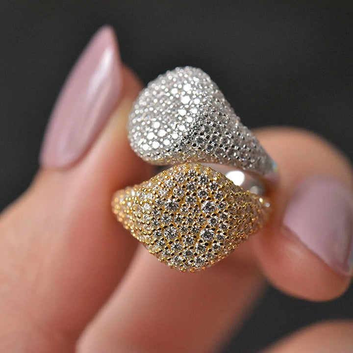 Moissanite Pavé Dome Ring