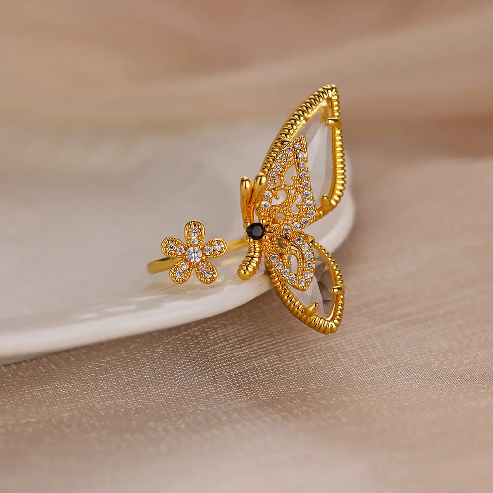 Cyrilla Crystal Butterfly Ring