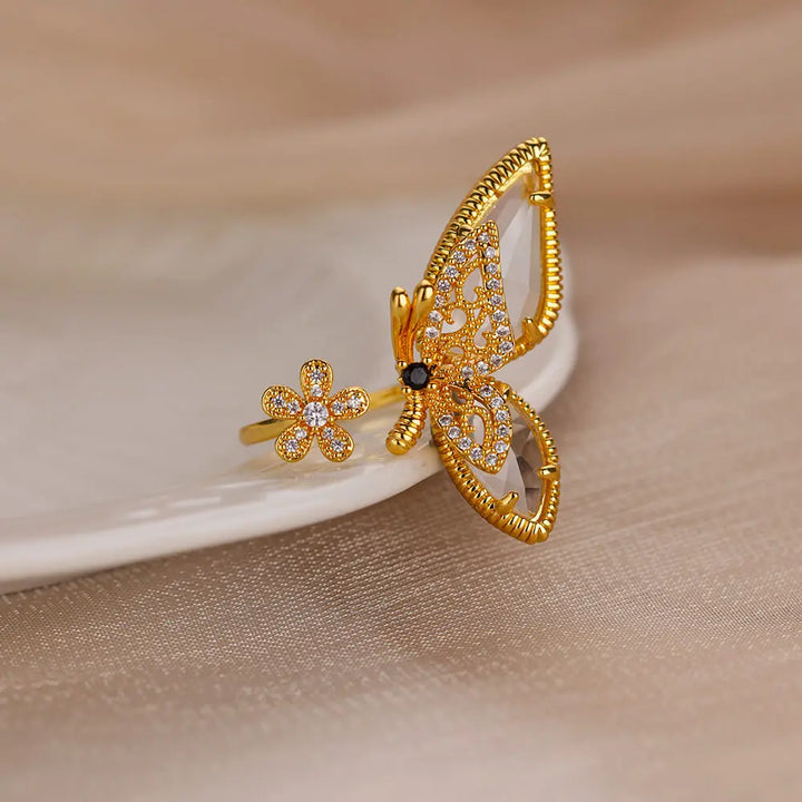 Cyrilla Crystal Butterfly Ring