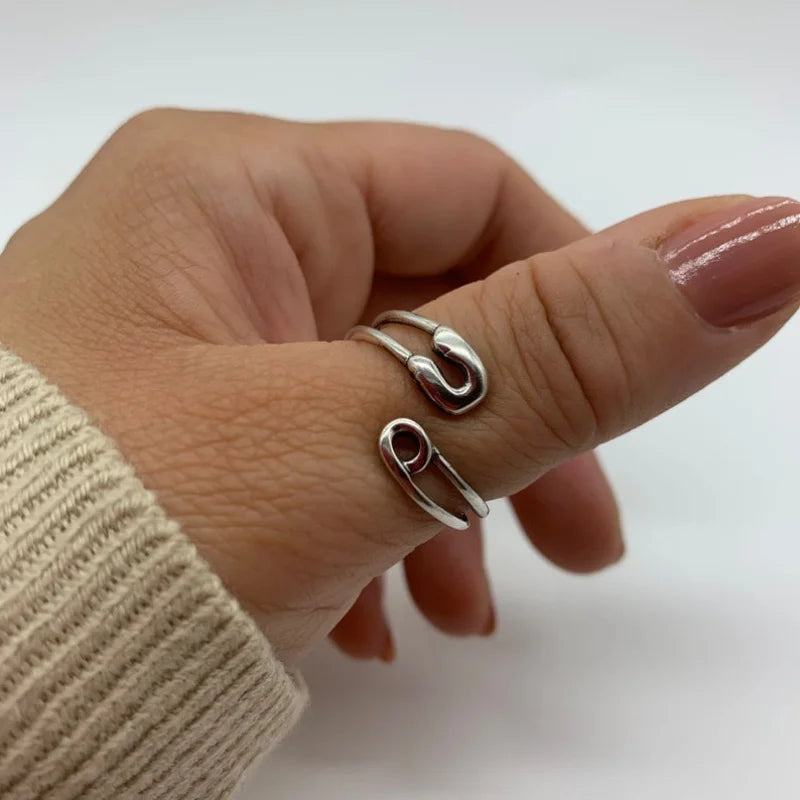 Twisted Safety Pin Ring