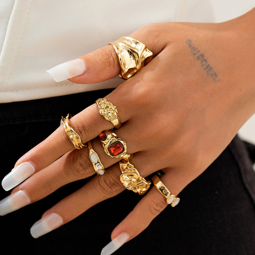 Astarion Rhinestone Ring Set