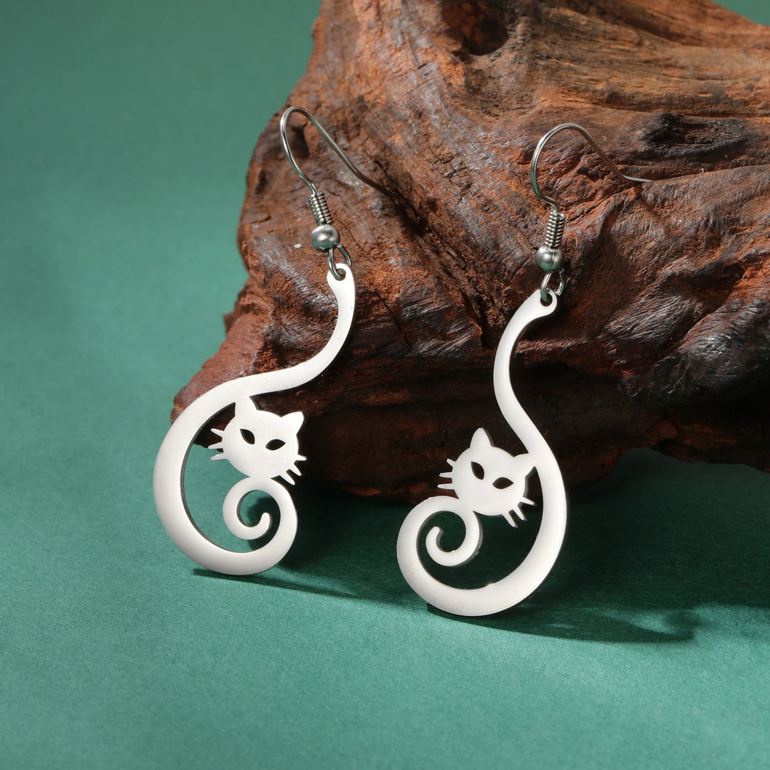 Salem Moon Steel Earrings