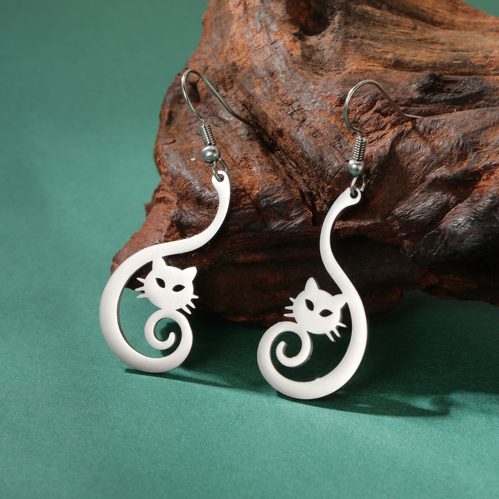 Salem Moon Steel Earrings