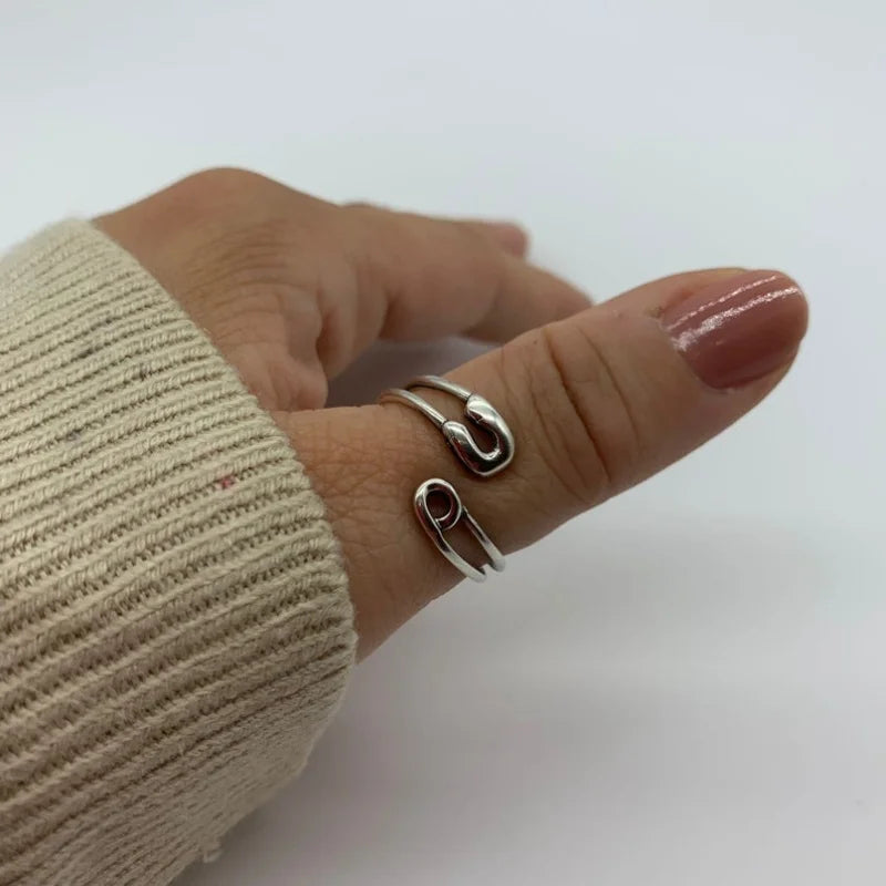 Twisted Safety Pin Ring