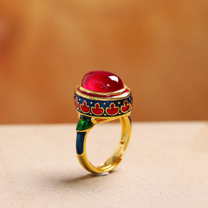 Soraya Enamel Carnelian Ring
