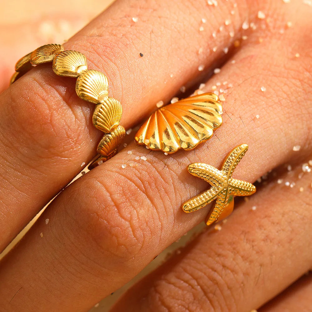 Marina Shell Ring Set