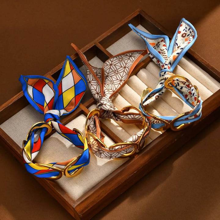 Elowen Silk Scarf Cuff Bracelet