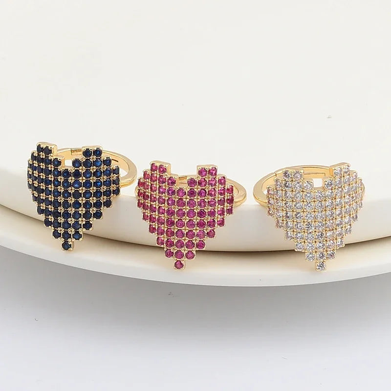 Lattice Pavé Heart Ring