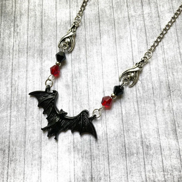 Raven Bat Amulet Necklace