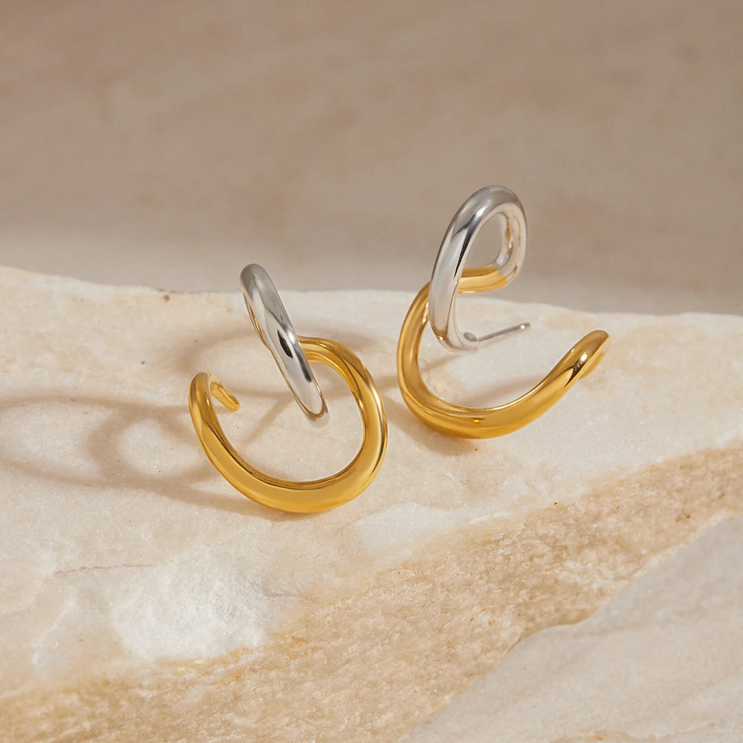 Intertwined Two-Tone Earrings