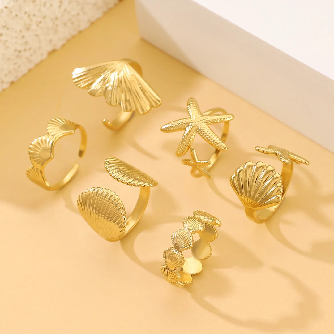Marina Shell Ring Set