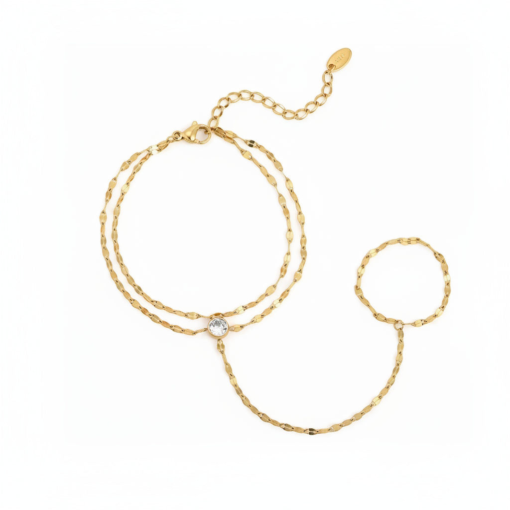 Lucette Gold-Plated Hand Chain