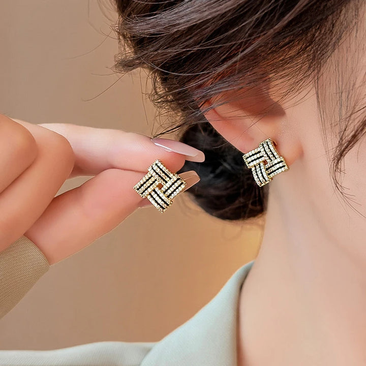 Crossweave Geometric Earrings