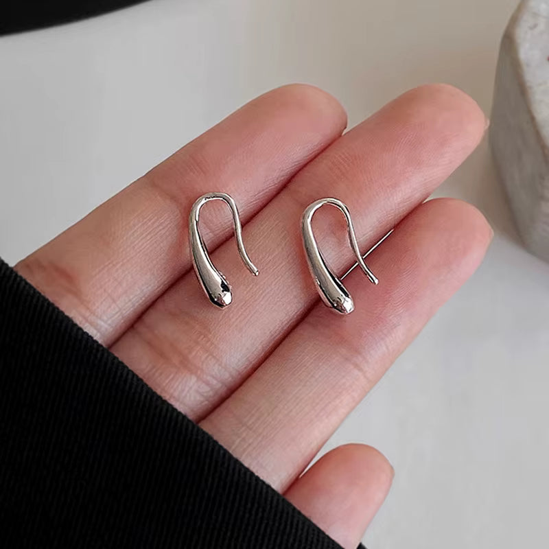 Swan Hook Sterling Silver Earrings