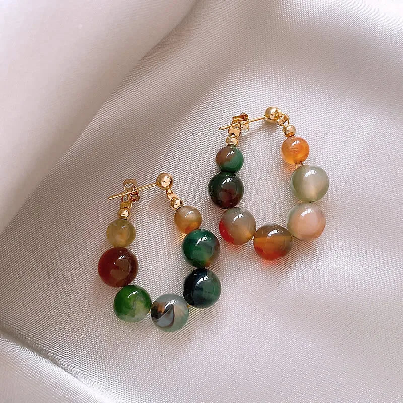 Marbo Beaded Hoop Earrings
