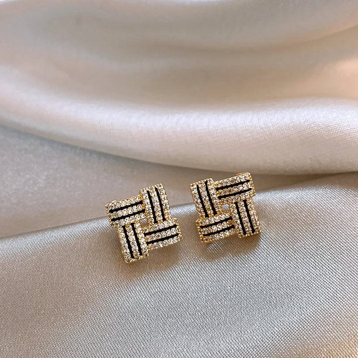 Crossweave Geometric Earrings