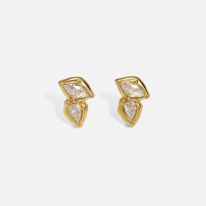 Zyra Faceted Leaf Studs