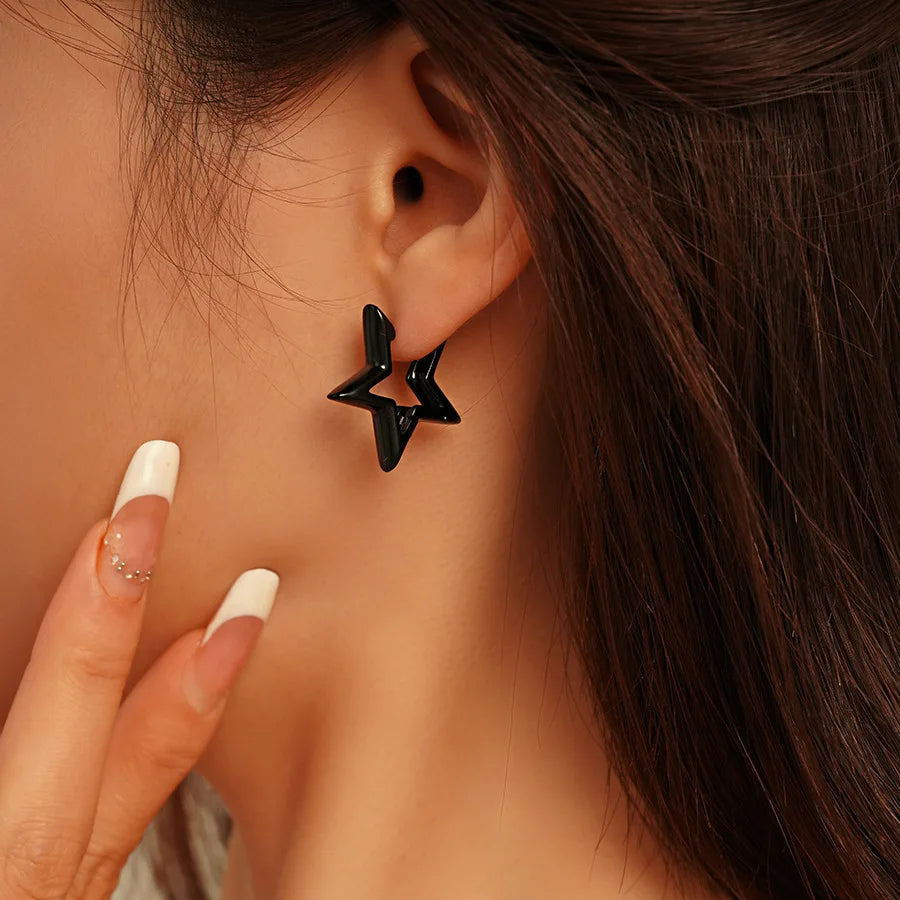 Petite Étoile Silver Hoops