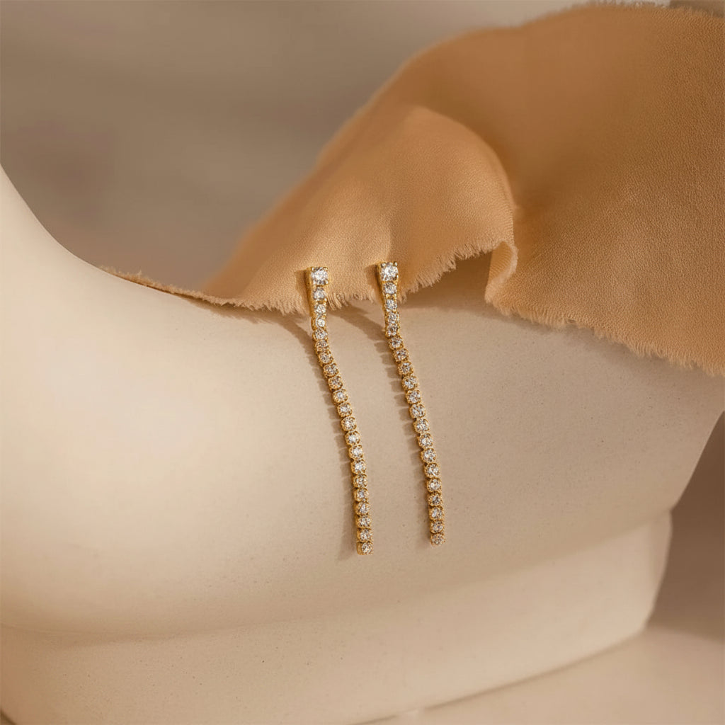 Silky Drop Tassel Earrings
