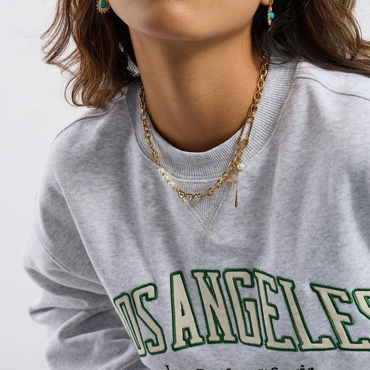 Daintly Offset Gold-Plated Necklace