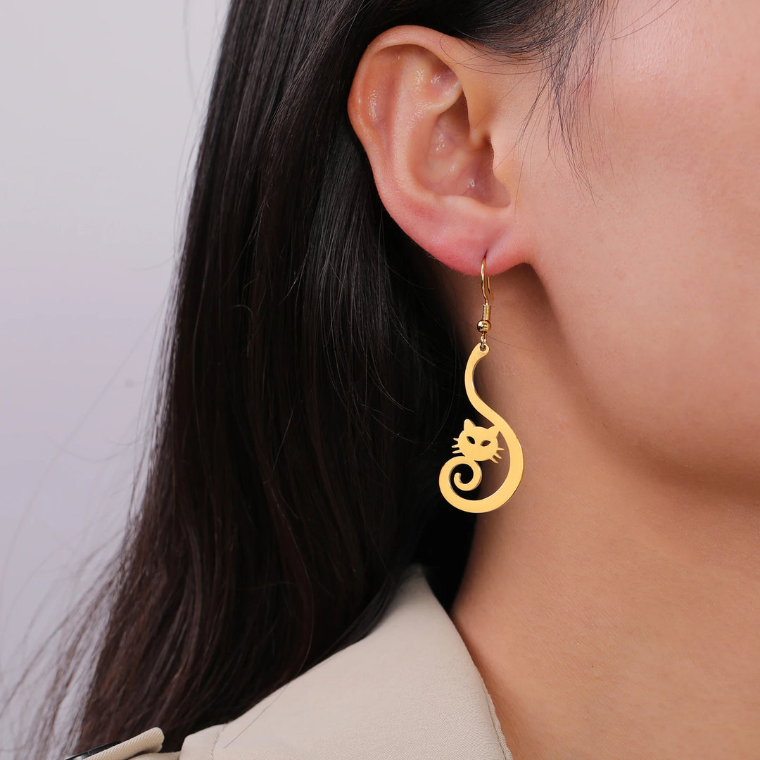 Salem Moon Steel Earrings