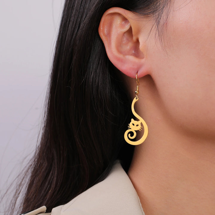 Salem Moon Steel Earrings