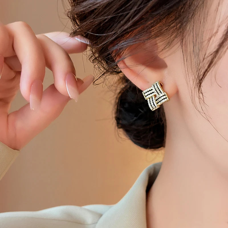 Crossweave Geometric Earrings