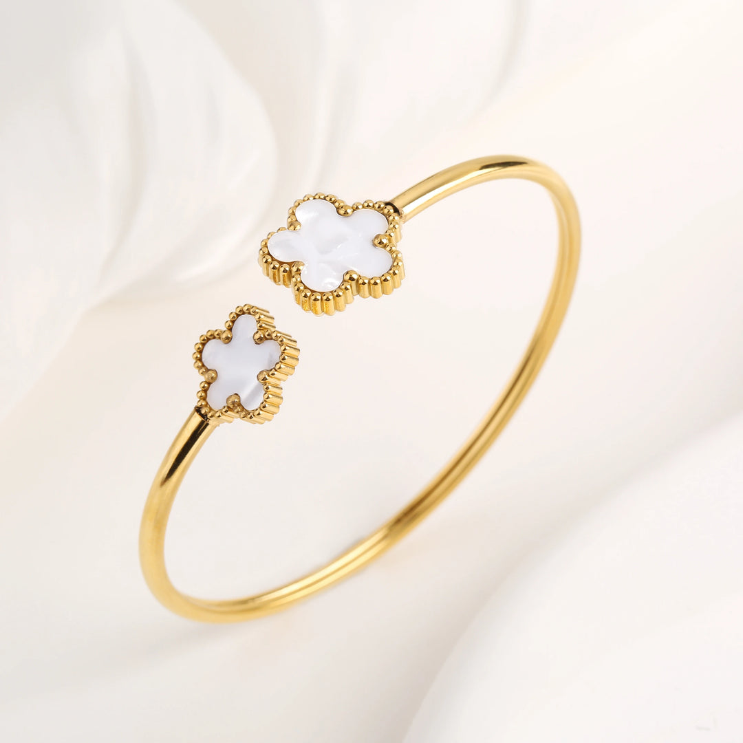 Claudine Beaded Clover Bangle