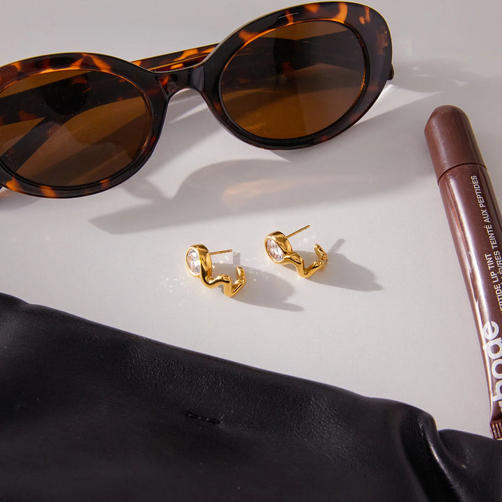 Crystalina 18k Gold-Plated Earrings
