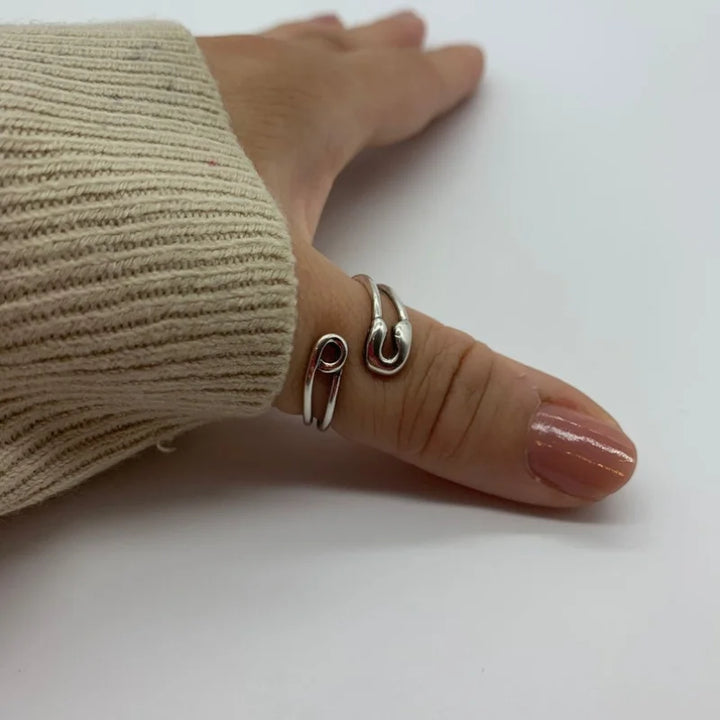 Twisted Safety Pin Ring