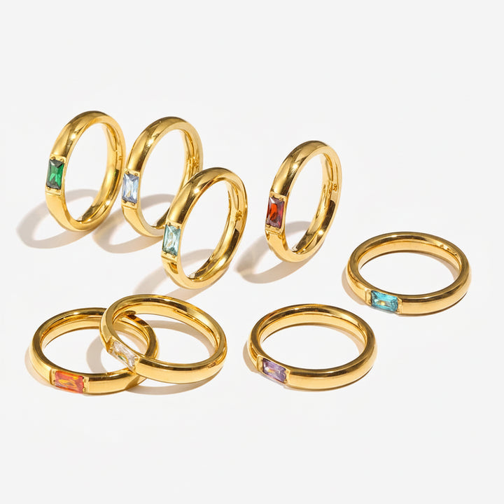 Revered Birthstone Gold-Plated Ring