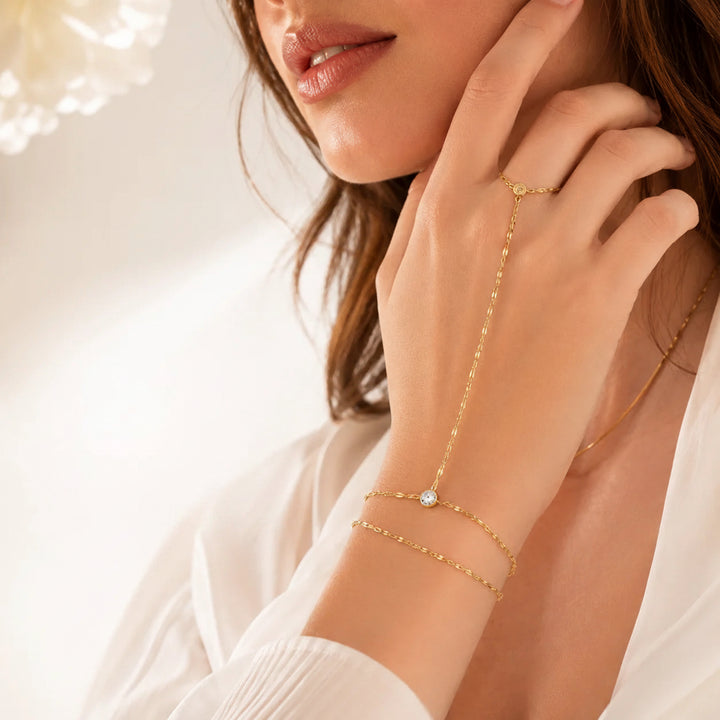 Lucette Gold-Plated Hand Chain