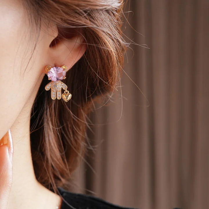 Petit Ours Silver Earrings