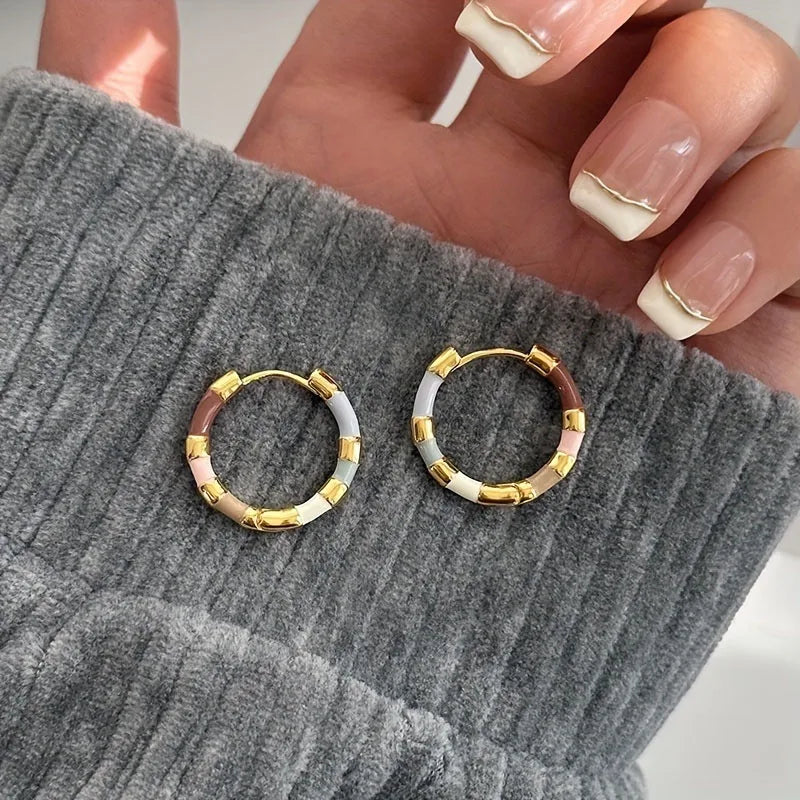 Cadence Steel Gold Earrings